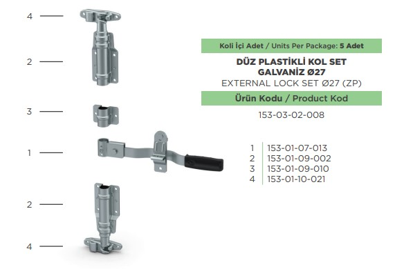 DUZ KOL SET CAP 27 GALVANIZ